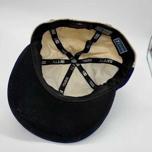 Y2K Kansas City Royals KC Hat New Era 59FIFTY 7 3/8 Blue White Velour MLB - Picture 6 of 9